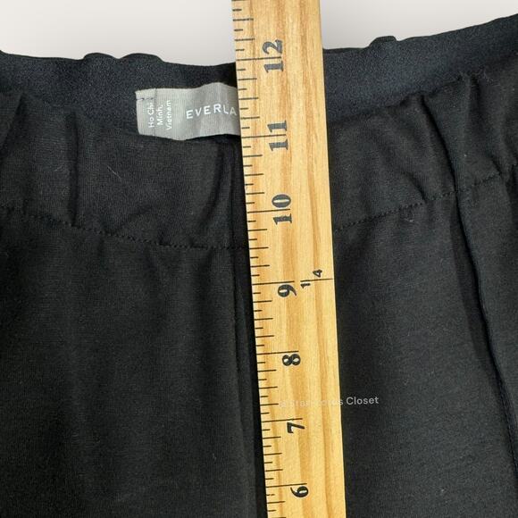 Everlane The Dream Pants | Medium | Black Knit Pintuck Tapered Leg Minimalist - Picture 7 of 13